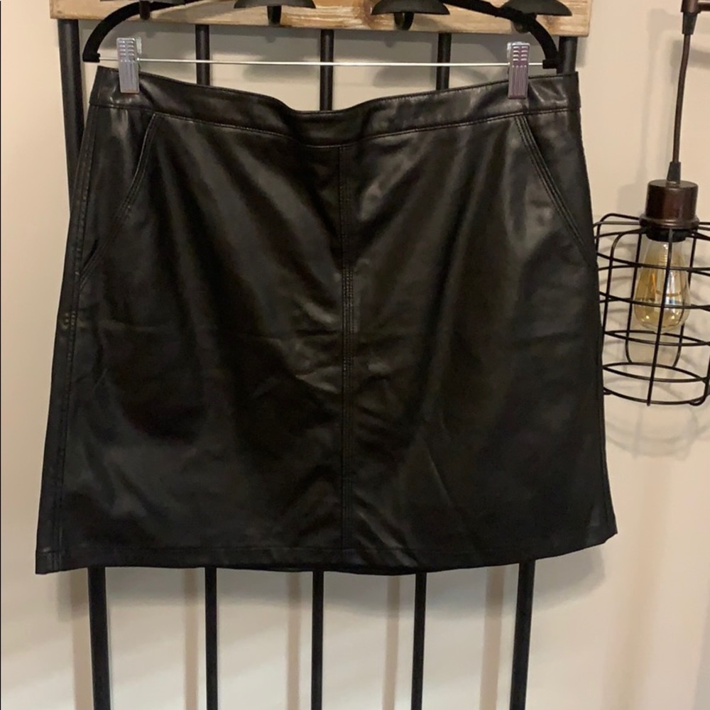 Black leather skirt